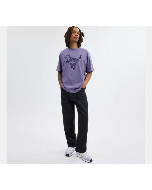Camiseta Rexy de algodón orgánico COACH de hombre de color Purple