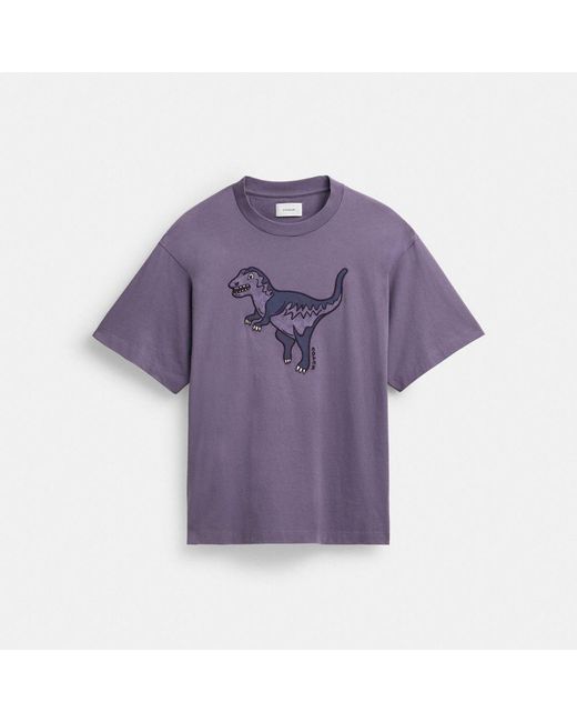 COACH Purple Rexy T Shirt In Organic Cotton for men