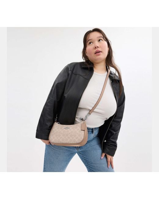 COACH Black Teri Schultertasche Aus Signature-Canvas