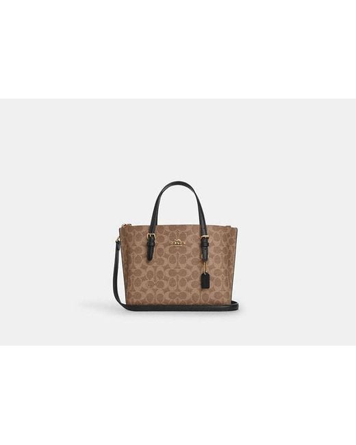 COACH Black Mollie Tote 25 Aus Signature-Canvas