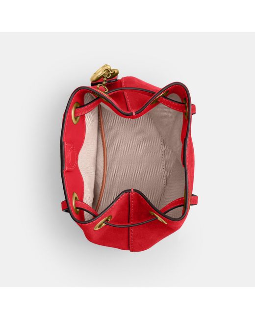COACH Red Jade Drawstring Bag