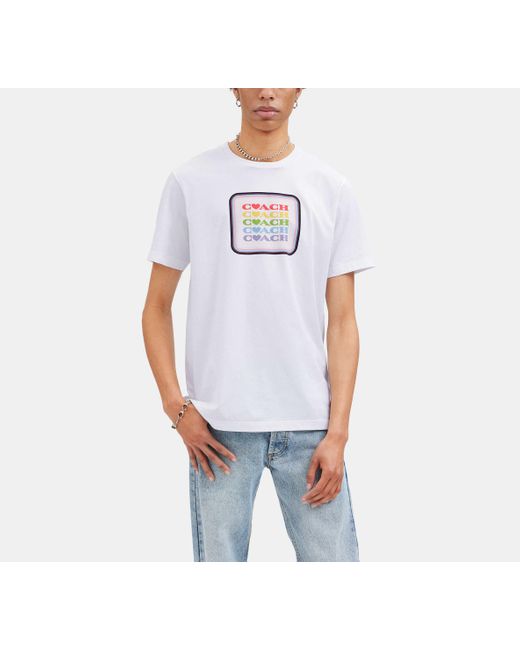 COACH Black Rainbow Graphic T-shirt for men