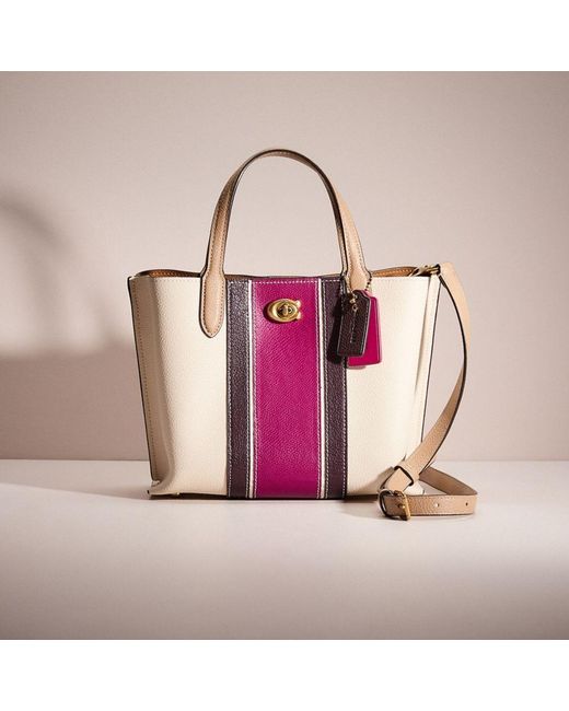 COACH Pink Upcrafted Willow Tote 24 In Colorblock