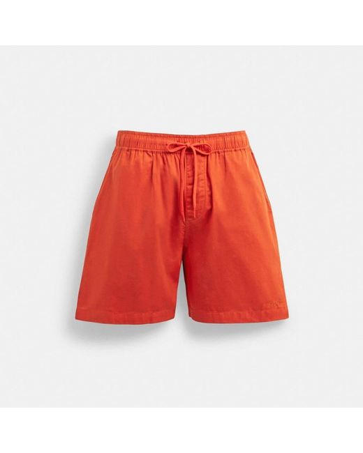 COACH Red Solid Shorts for men