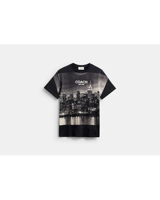 COACH Black Postcard T-shirt for men