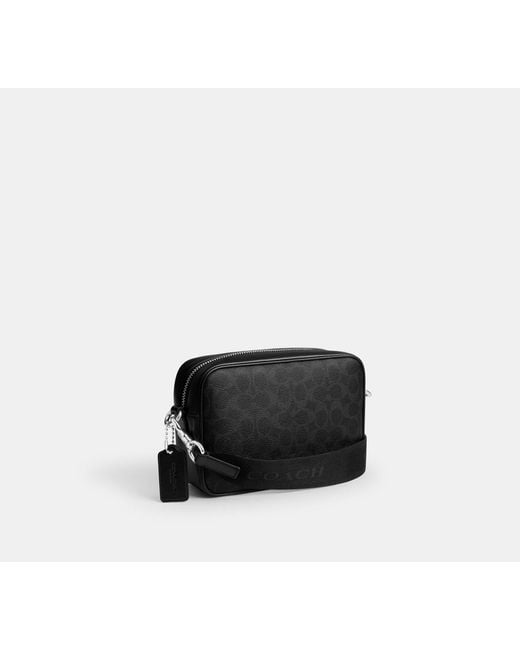 COACH Black Radio Camera Bag for men