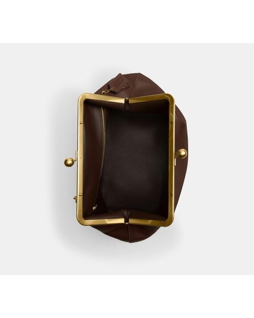 COACH Black Large Kisslock Frame Bag