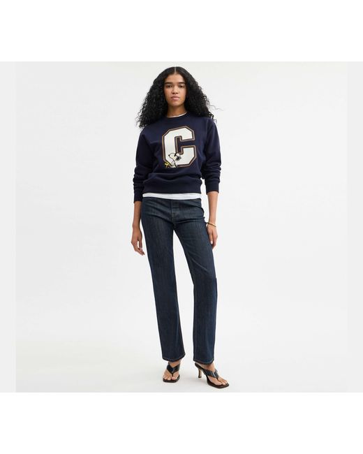 COACH Black Coach X Peanuts Snoopy Classic Crewneck Sweatshirt