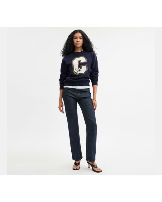 Felpa Girocollo Classica X Peanuts di COACH in Black