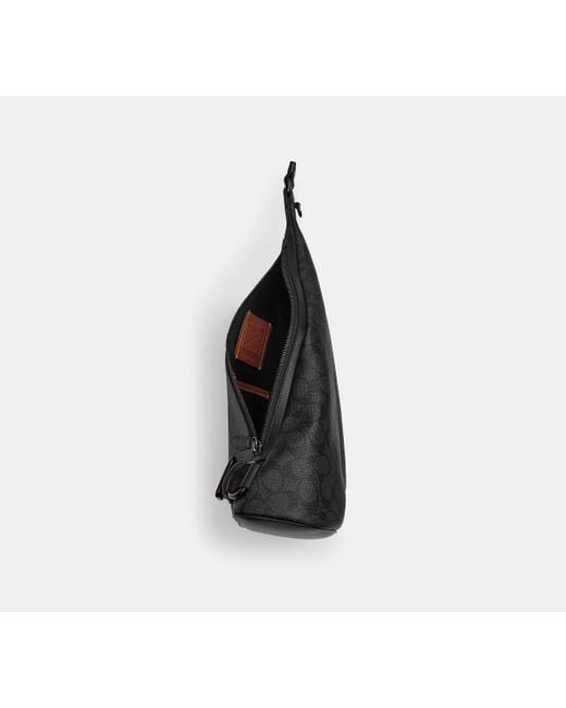 COACH Dreieckige Slingbag Aus Signature Canvas in Black für Herren