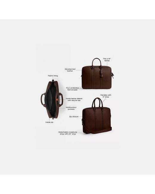 COACH Brown Metropolitan Workbag for men