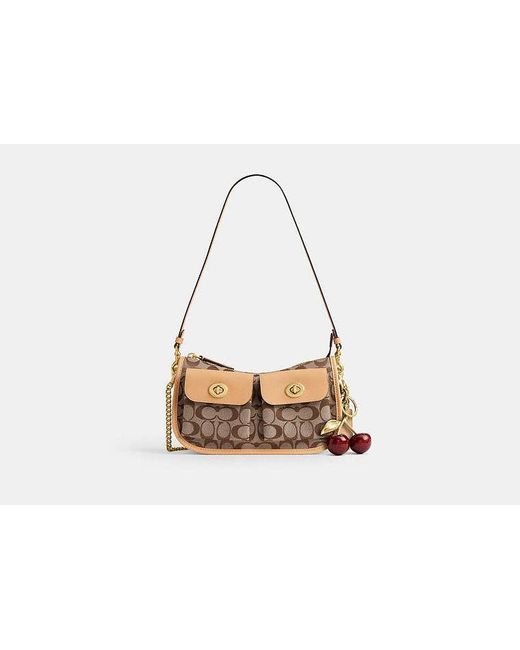 COACH Black Twin Turnlock Waverly Bag