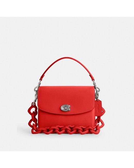 COACH Red Cassie Crossbody 19 With Heart Strap