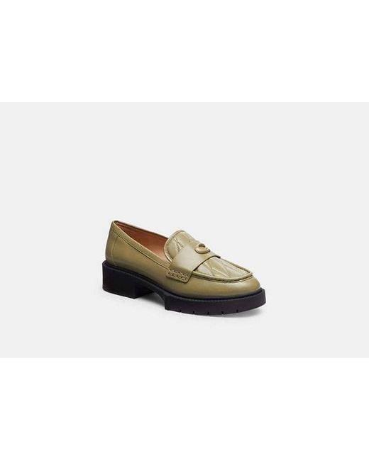 COACH Yellow Leah Loafer mit Steppung