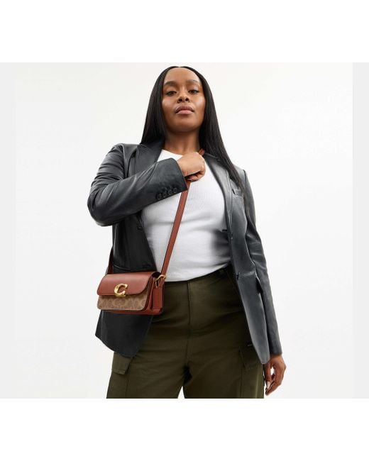 COACH Black Zoe Schultertasche Aus Signature Canvas