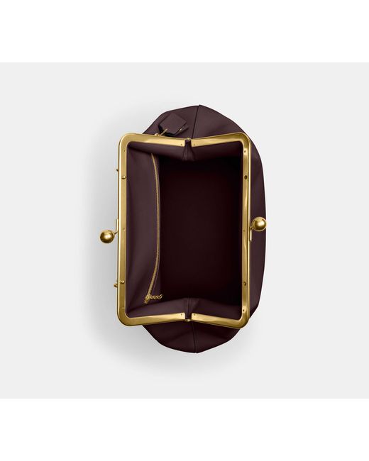 COACH Black Large Kisslock Frame Bag