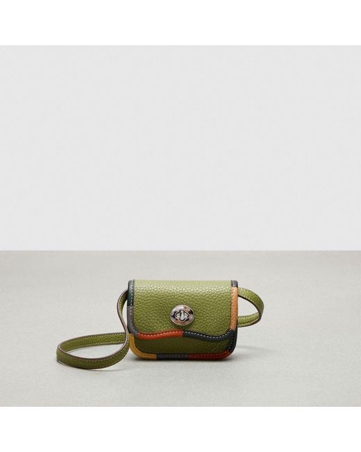 COACH Green Wavy Wallet With Colorful Binding In Upcrafted Leather