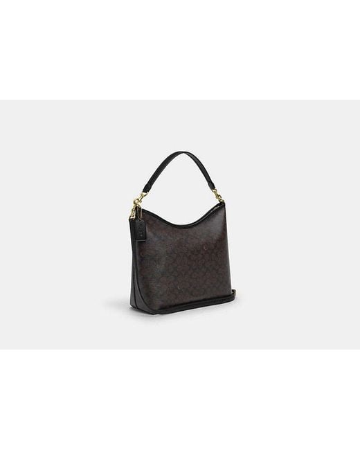 Grand Sac À Porté-Épaule Laurel En Toile Signature COACH en coloris Black