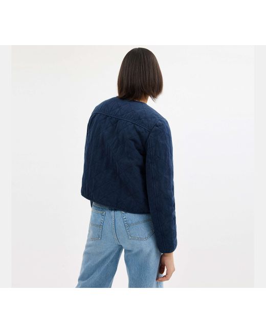 COACH Blue Quilted Canvas Jacket