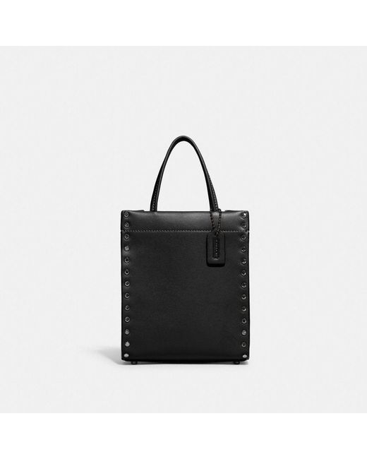 COACH Mini Cashin Tote With Crystal Rivets in Black Lyst