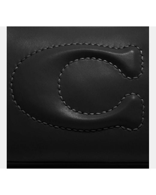 Bolso de hombro Teri con acolchado de firma COACH de color Black