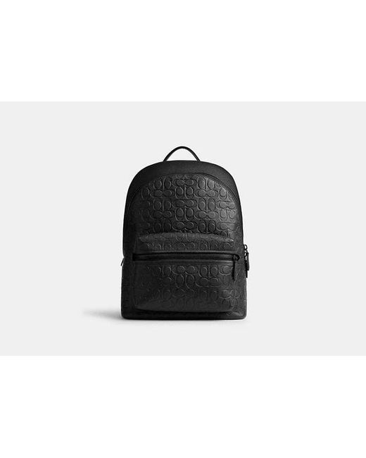 COACH Black Charter Backpack In Signature Leather for men