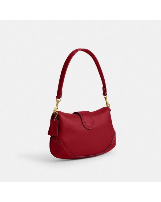 COACH Shoulder Bag Red Flap Old Coach USA Leather | eBay