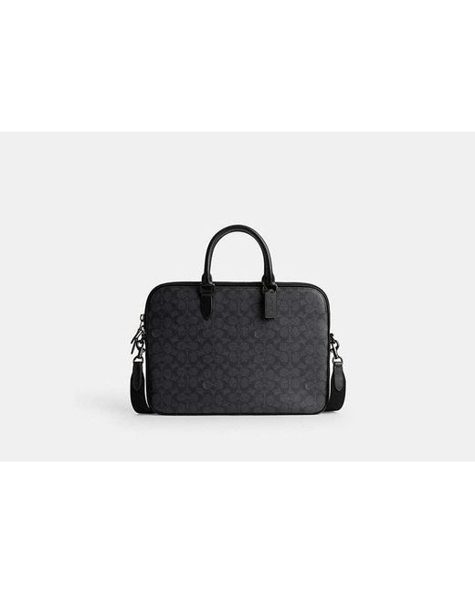 Valigetta Sottile Gotham di COACH in Black da Uomo