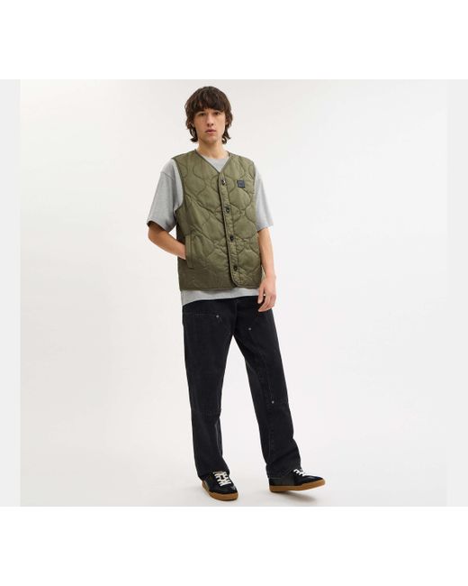 COACH Green Quilted Vest for men
