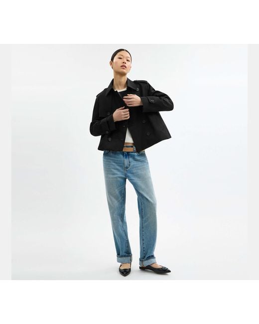 COACH Black Short Trench Coat