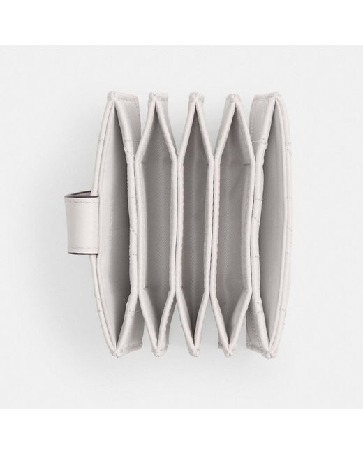 COACH White Essential Multi Card Holder With Pillow Quilting