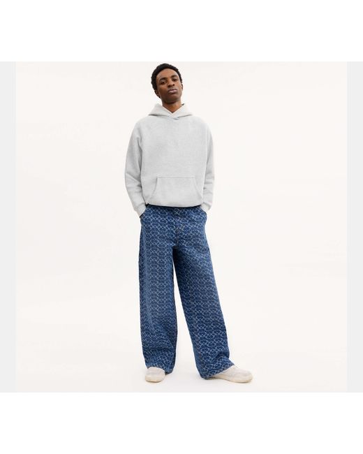 COACH Blue Signature Denim Carpenter Pants In Organic Cotton for men