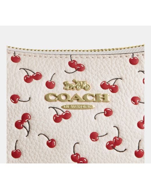COACH Black Teri Shoulder Bag With Cherry Print