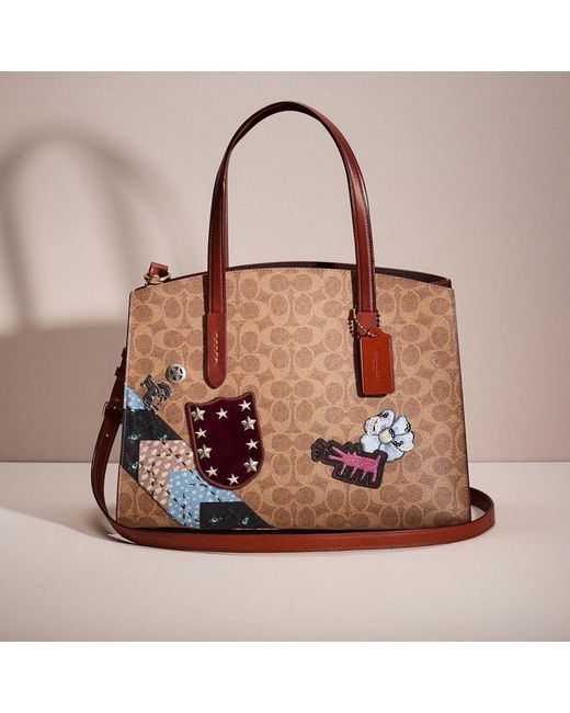 COACH Brown Restored Charlie Carryall In Signature Patchwork