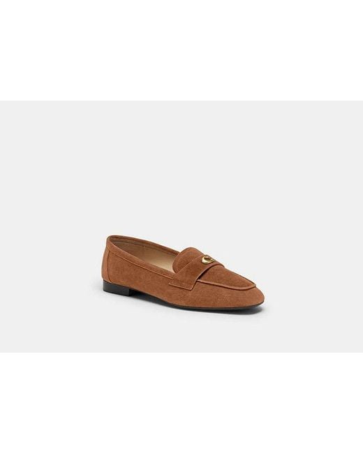 COACH Brown Sculpted C Loafer