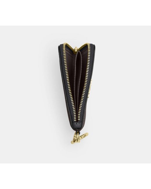 COACH Black Small Corner Zip Wallet