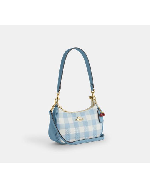 COACH Black Teri Mini Crossbody Bag With Gingham Print And Charm
