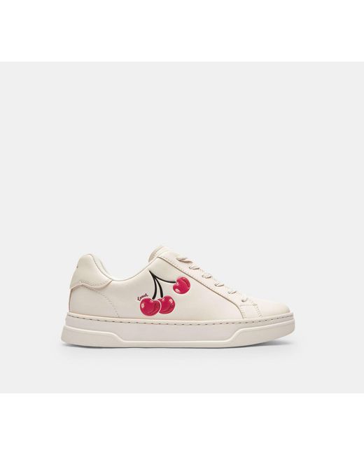 COACH Black High Line Sneaker With Cherry Print