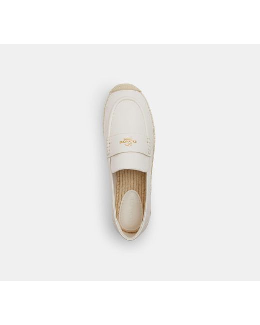 COACH White Loafer Espadrille