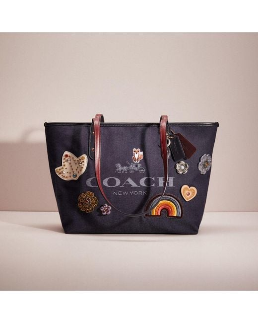 COACH Upcrafted City Zip Tote With Horse And Carriage in Blue Lyst