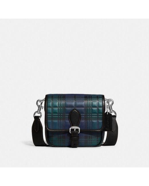 COACH Frankie Crossbody 18 With Plaid Print in Blue for Men | Lyst
