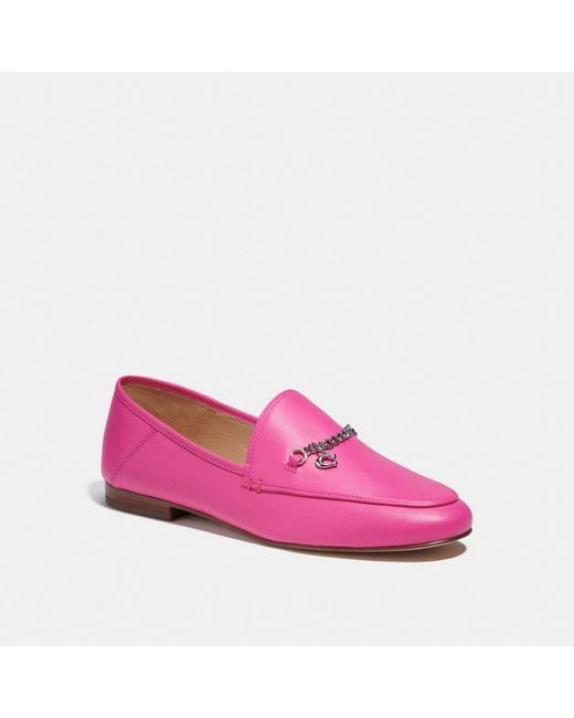 COACH Leather Hanna Loafer in Bright Fuchsia (Pink) Lyst