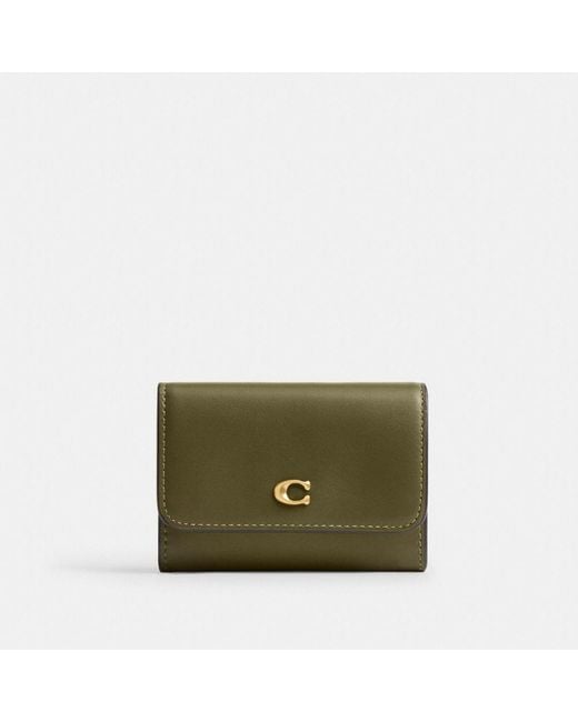 COACH Green Essential Flap Card Case
