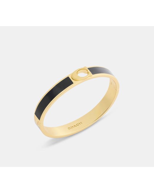COACH Black C Hinged Bangle