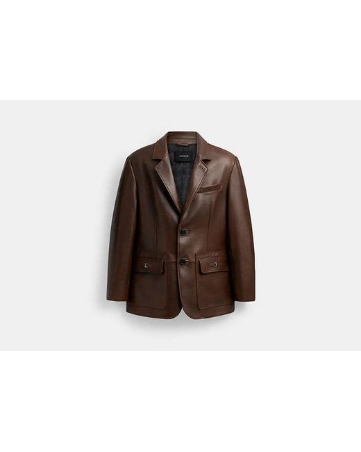 COACH Brown Heritage C Leather Blazer for men