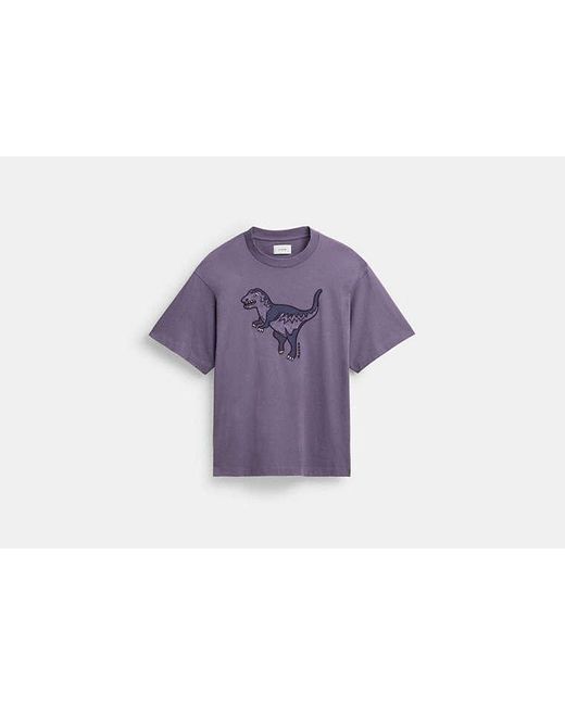 Maglietta con Rexy di COACH in Purple da Uomo