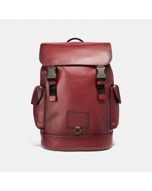 COACH Red Rivington Backpack for men