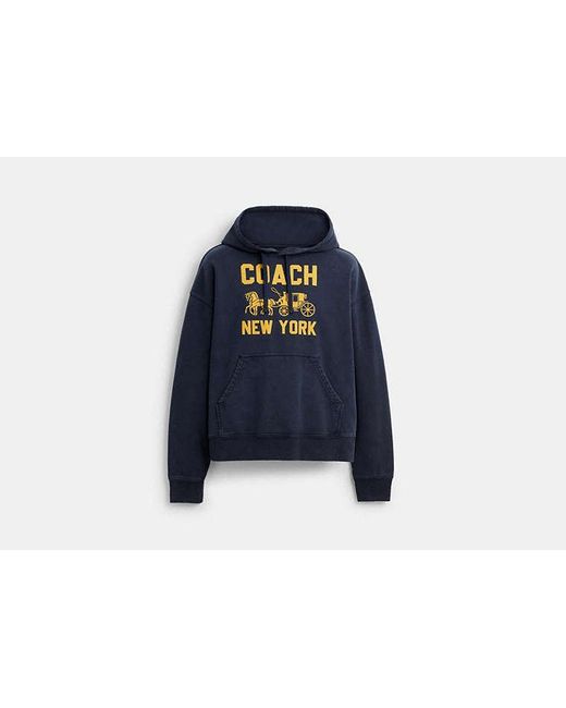COACH Blue Horse And Carriage Hoodie
