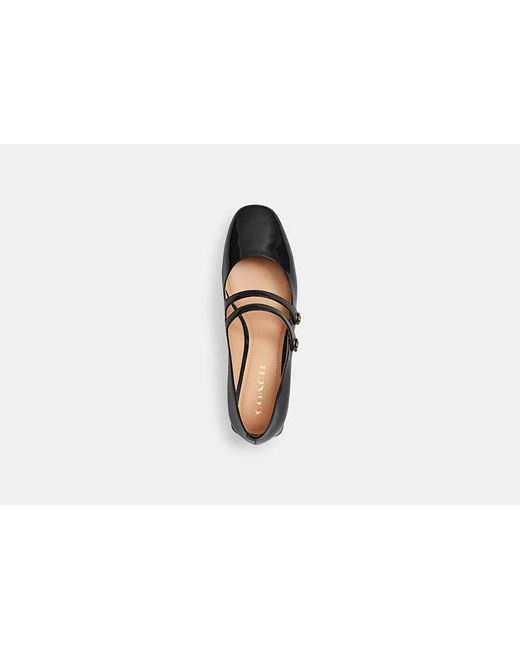 COACH Black Angelina Mary Jane Flat