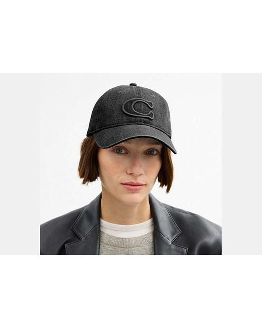 COACH Black Signature Patch Baseballcap